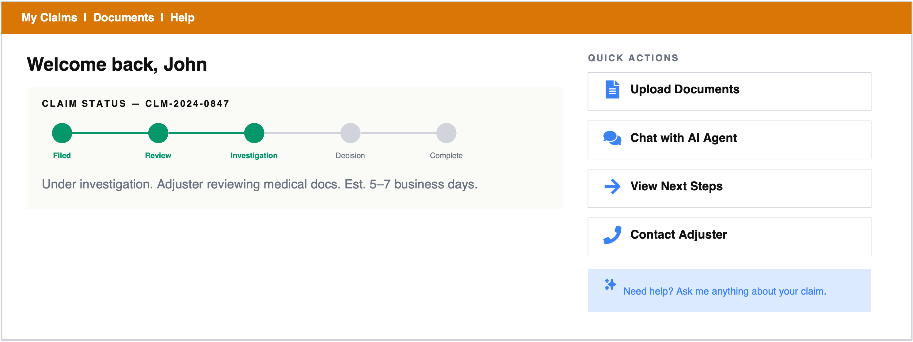 Policyholder self-service portal
